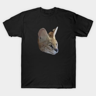 Low Poly Serval Head T-Shirt